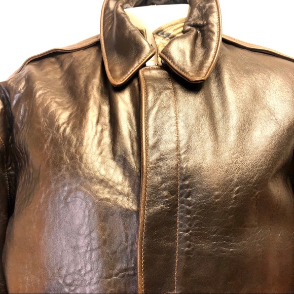 Men NWOT sz M Avirex A-2 bomber leather jacket - Picture 3 of 10